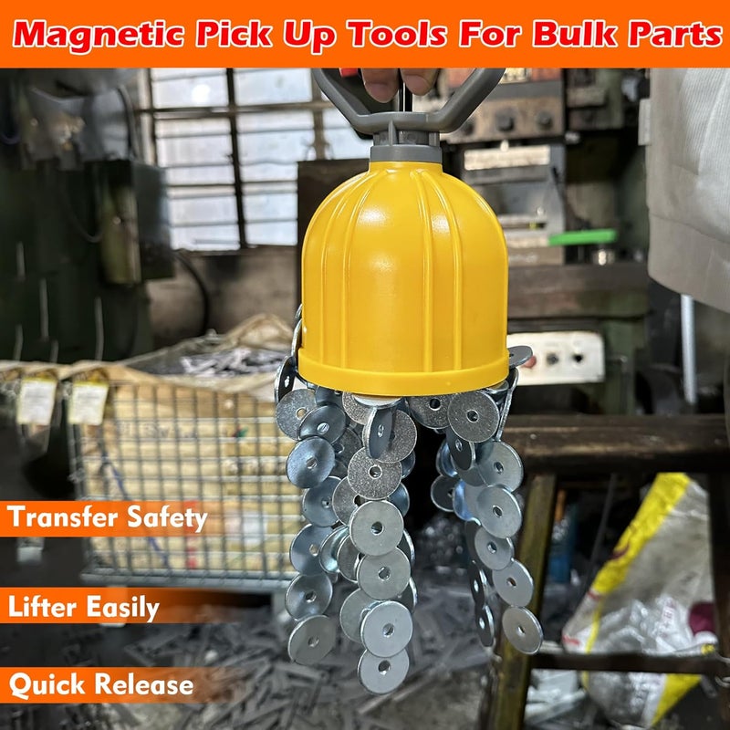 MUTUACTOR Strong Magnetic Bulk Parts Lifter,Quick Release Magnetic Pick-up Tool,Powerful Material Handling Magnet for Transferring and Picking Up Nails Screws Nuts and Small Metal Objects - Image 2